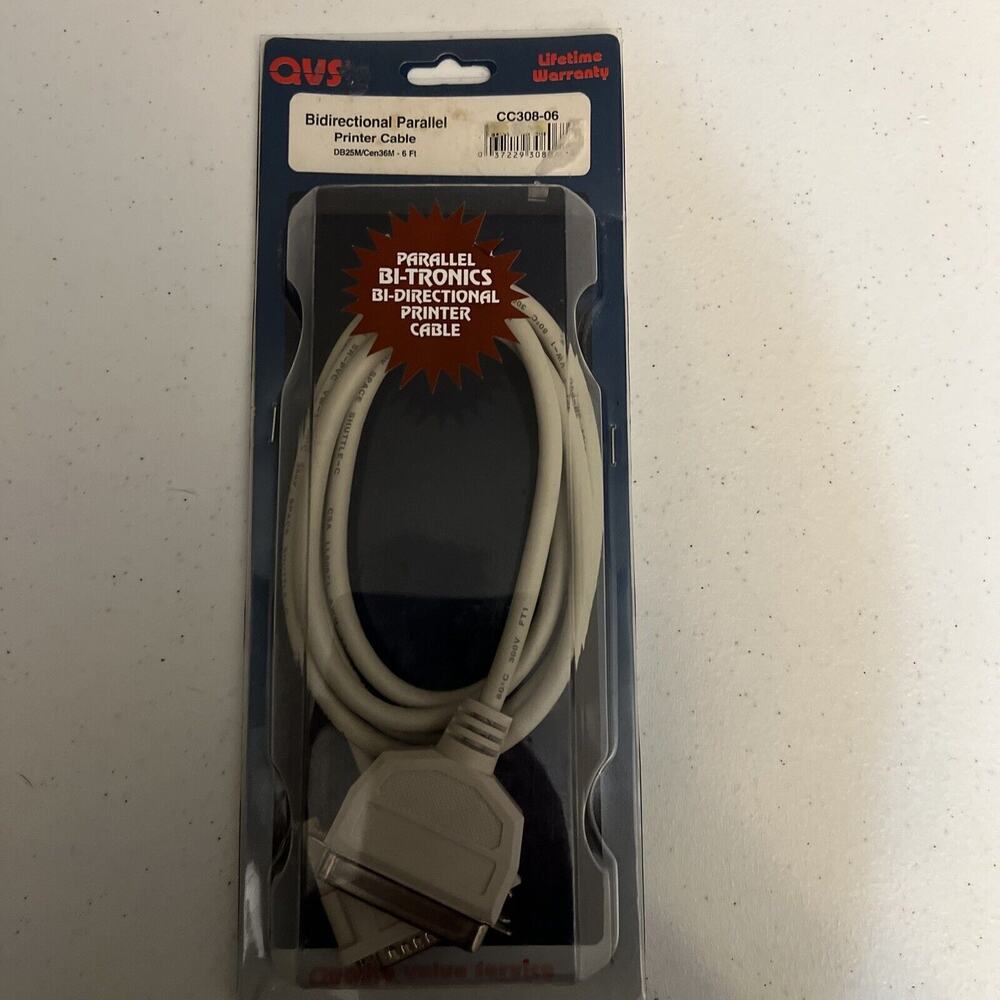 QVS 6FT CC308-06 BIDIRECTIONAL Bi-tropics PARRALLEL Printer CABLE New